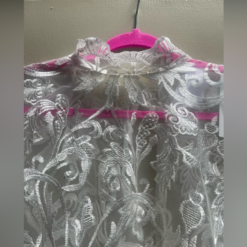 Eloquii white lace high neck blouse plus size NWT